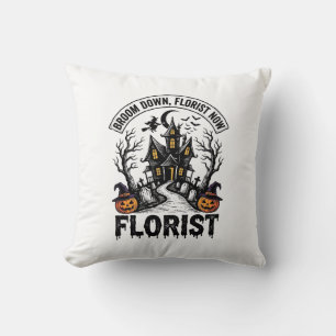 Halloween Florist Hexe Vintage Spukhaus-Shirt Kissen