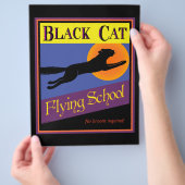 Halloween-Flyer der Black Cat Flying School Flyer (Hand)