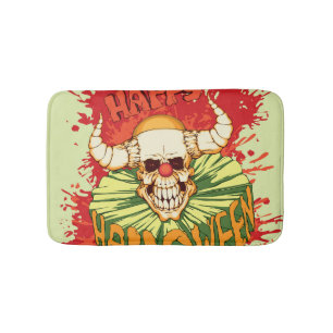 Halloween-Flyer: diabolisches Clown-Thema Badematte