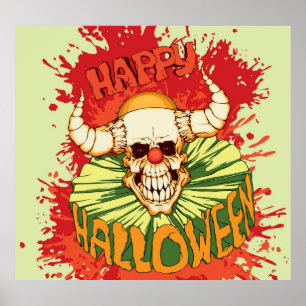 Halloween-Flyer: diabolisches Clown-Thema Poster
