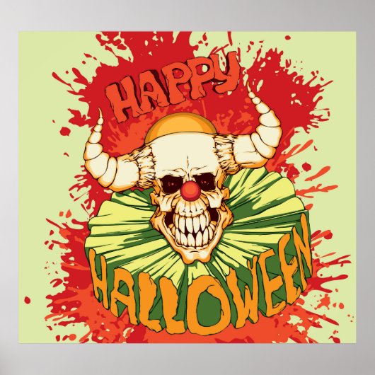 Halloween-Flyer: diabolisches Clown-Thema Poster (Vorne)