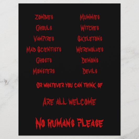 Halloween-Flyer Flyer (Hinten)