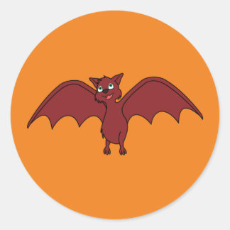 Halloween Flying Bat in Vampire Red Runder Aufkleber