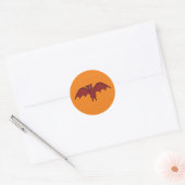 Halloween Flying Bat in Vampire Red Runder Aufkleber (Umschlag)