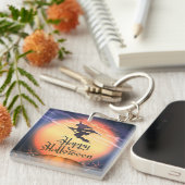 Halloween Flying Hexe Broom Pumpkin Schlüsselanhän Schlüsselanhänger (Vorderseite rechts)