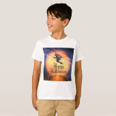 Halloween Flying Hexe Broom Pumpkin T - Shirt (Vorne ganz)