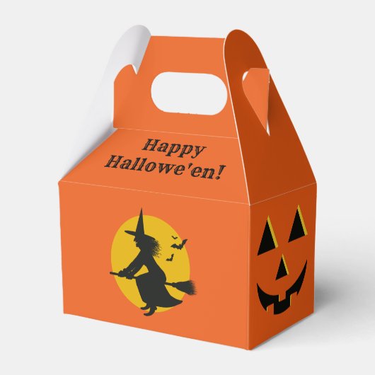Halloween Flying Hexe Pumpkin-Gefälligkeitsbox Geschenkschachtel (Vorderseite)