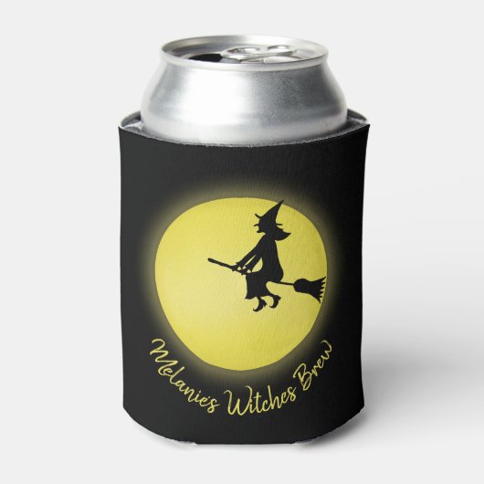 Halloween Flying Hexe Whimsical Full Moon Dosenkühler (Kanne Vorderseite)