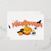 Halloween Folien Feiertagspostkarte (Vorderseite/Rückseite)