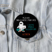 Halloween Food Allergy Alert Ghost Teal Pumpkin Button (Beispiel)