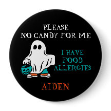 Halloween Food Allergy Alert Ghost Teal Pumpkin