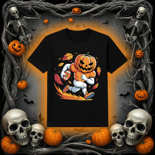 Halloween Football Pumpkin   Zurück laufen T-Shirt