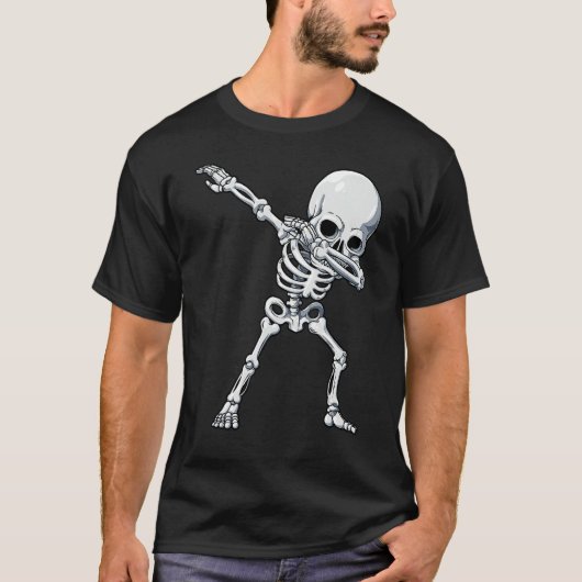 Halloween for Boys Kids Dabbing Skeleton Costume T-Shirt (Vorderseite)