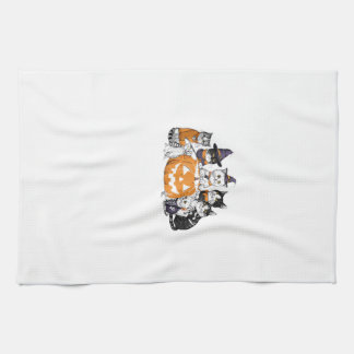 halloween for Cat Cute Kitten Ghost Skeleton Lover Geschirrtuch