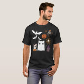 halloween for Cat Cute Kitten Skeleton Ghost Funny T-Shirt (Vorne ganz)