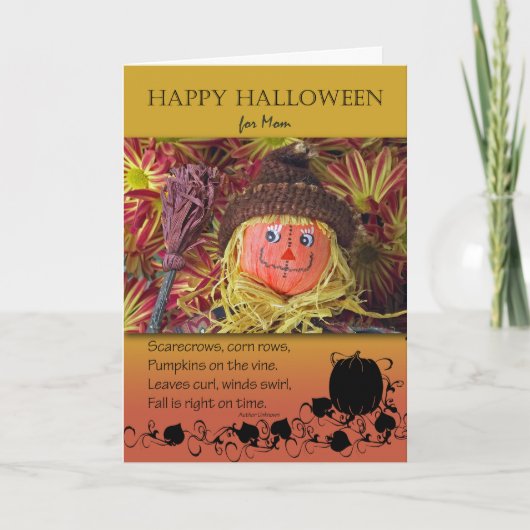 Halloween for Mom, Scarecrow and Poem Karte (Vorderseite)