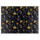 Halloween Forest Glass Cutting Board Schneidebrett (Vorderseite)