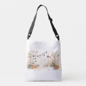 Halloween Forest Pumpkins & Bunting Cross-Body Bag Tragetaschen Mit Langen Trägern (Rückseite)