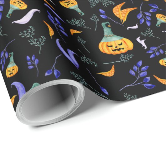 Halloween Forest Wrapping Paper Geschenkpapier (Rolleneckpunkt)