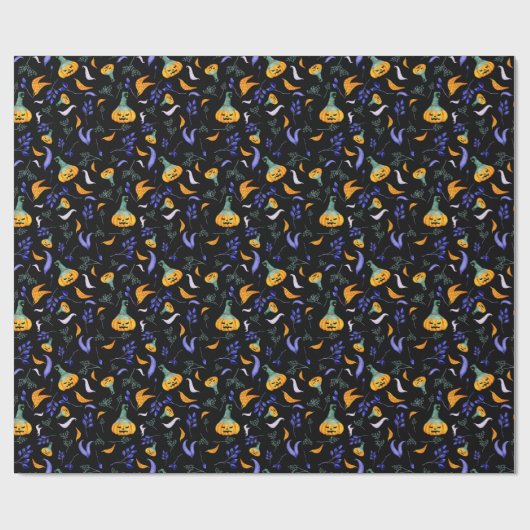 Halloween Forest Wrapping Paper Geschenkpapier (Flach)