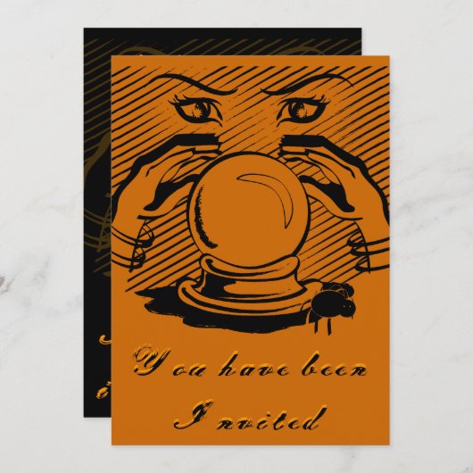 Halloween Fortune Einladung (Vorne/Hinten)