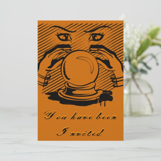 Halloween Fortune Einladung (Stehend Vorderseite)