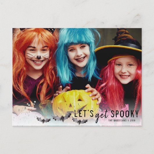 Halloween Foto Ankündigungspostkarte (Vorderseite)