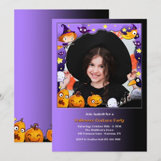 Halloween Foto Einladung (Vorne/Hinten)