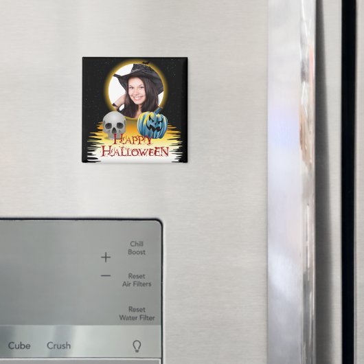 Halloween-Foto-Feld-Schädel und Jack o Laterne Magnet (In Situ (Kühlschrank))