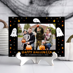 Halloween-Foto "Floating Ghosts and Stars" Feiertagskarte