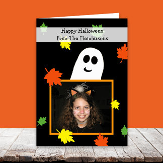 Halloween-Foto-Gruß-Karte -- Geist-Rahmen Karte