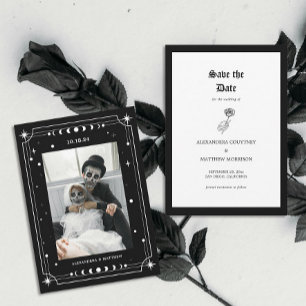 Halloween-Foto-Hochzeit Save The Date
