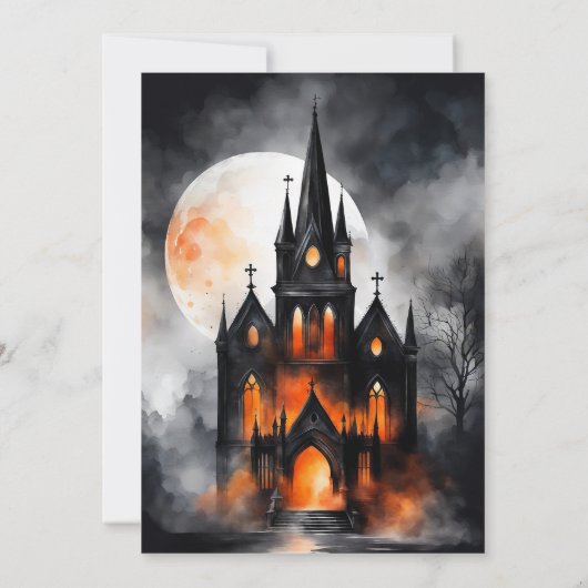 Halloween-Foto Hochzeit speichern Sie das Datum Save The Date (Rückseite)