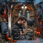 Halloween-Foto Hochzeit speichern Sie das Datum Save The Date