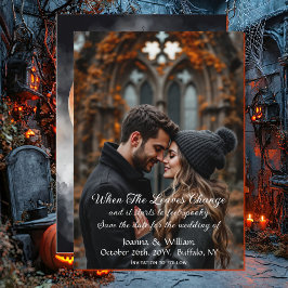 Halloween-Foto Hochzeit speichern Sie das Datum Save The Date