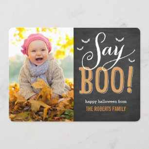 Halloween-Foto-Karte im Chalkboard Karte