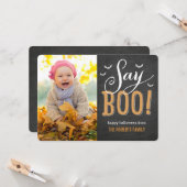Halloween-Foto-Karte im Chalkboard Karte (Vorderseite/Rückseite Beispiel)