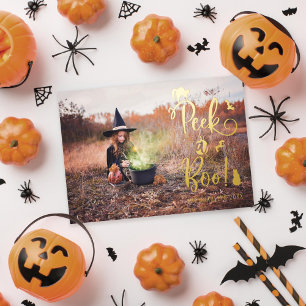 Halloween-Foto-Karte mit Folienprägung 'Peek a Boo Folien Feiertagskarte