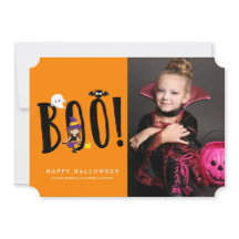 Halloween Foto-Karte von Boo & Friends