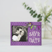 Halloween-Foto Save the Date Ankündigungspostkarte (Stehend Vorderseite)