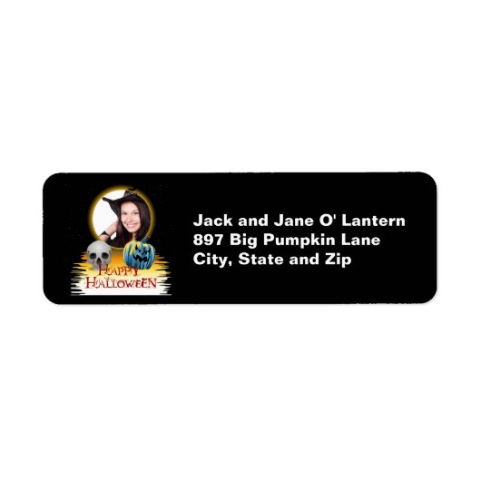 Halloween Foto, Skull & Jack o' Lantern Labels (Vorne)