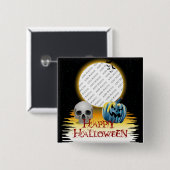 Halloween Foto Skull und Jack o' Lantern Button (Vorne & Hinten)