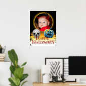 Halloween Foto Skull und Jack o' Lantern Poster (Heimbüro)
