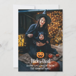 Halloween-Foto "Trick or Treat" Karte