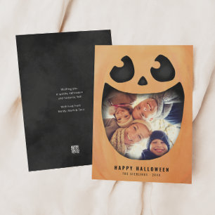 Halloween-Fotokarte Kürbis-Kürbislaterne Einladung