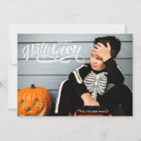 Halloween-Fotokarte | Spooktacular Script