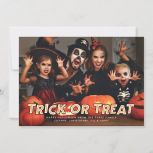 Halloween-Fotokarte Trick oder Treat Karte