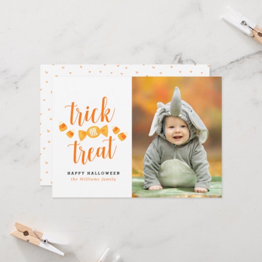 Halloween-Fotokarten für Trick oder Treat Karte (Vorderseite/Rückseite Beispiel)