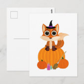Halloween Fox Postkarte (Vorne/Hinten)