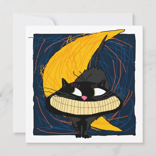 Halloween Fraidy Cat Einladung (Vorderseite)